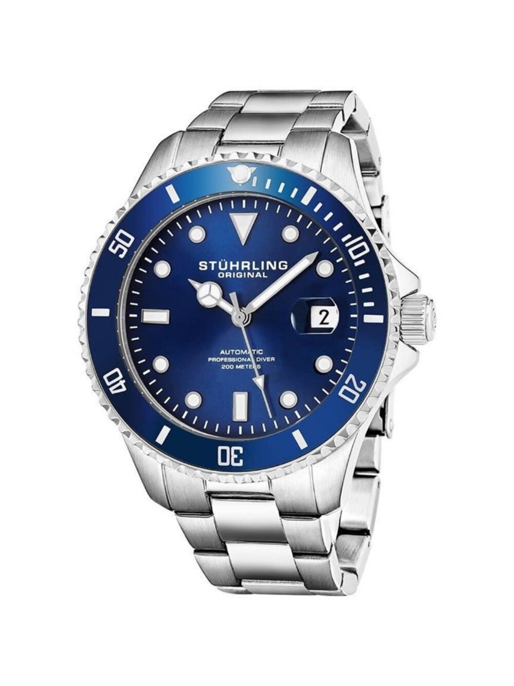 NWT Stuhrling Original Aquadiver Automatic Blue Dial Men's Watch